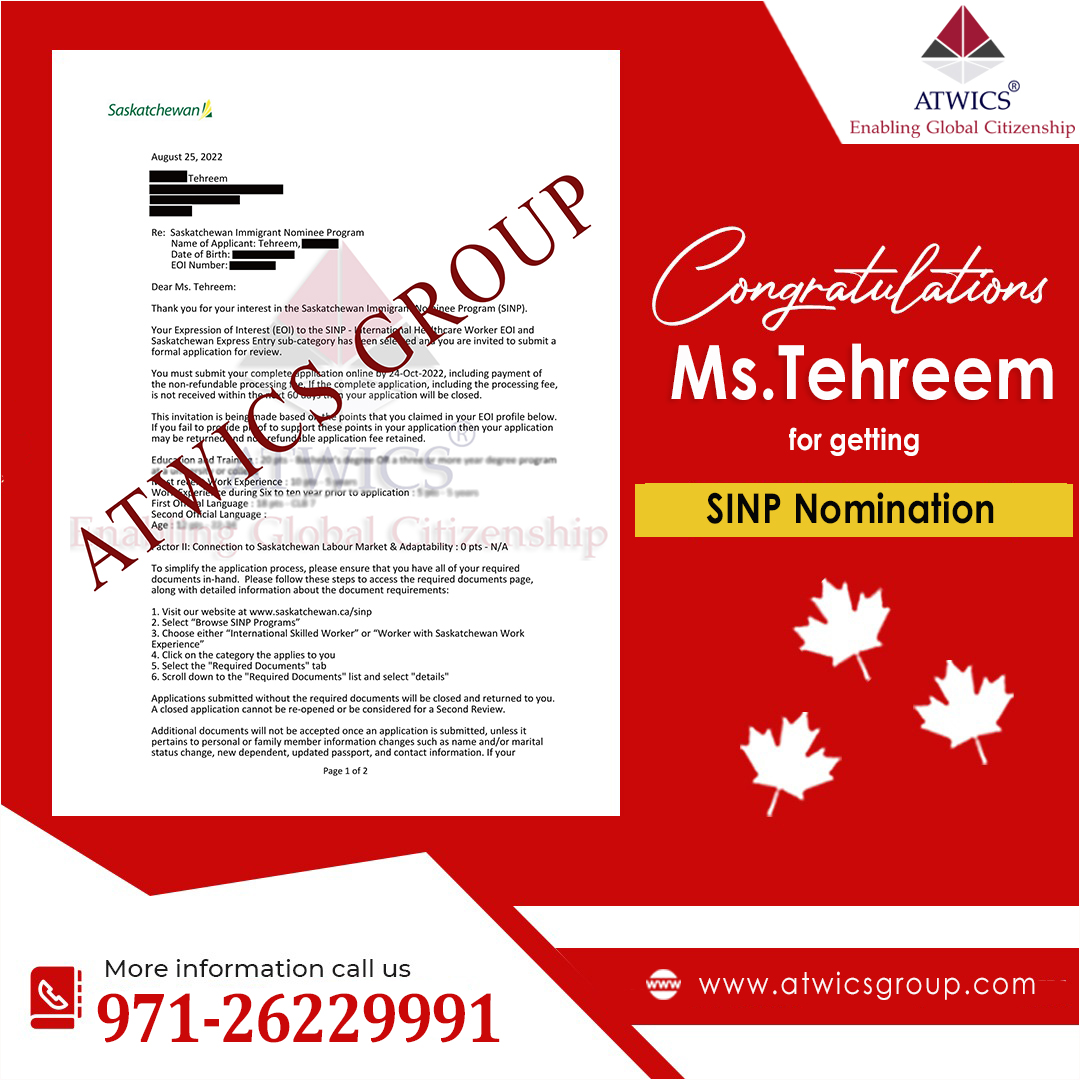 Abu Dhabi Tehreem Nomination Sasketchewan