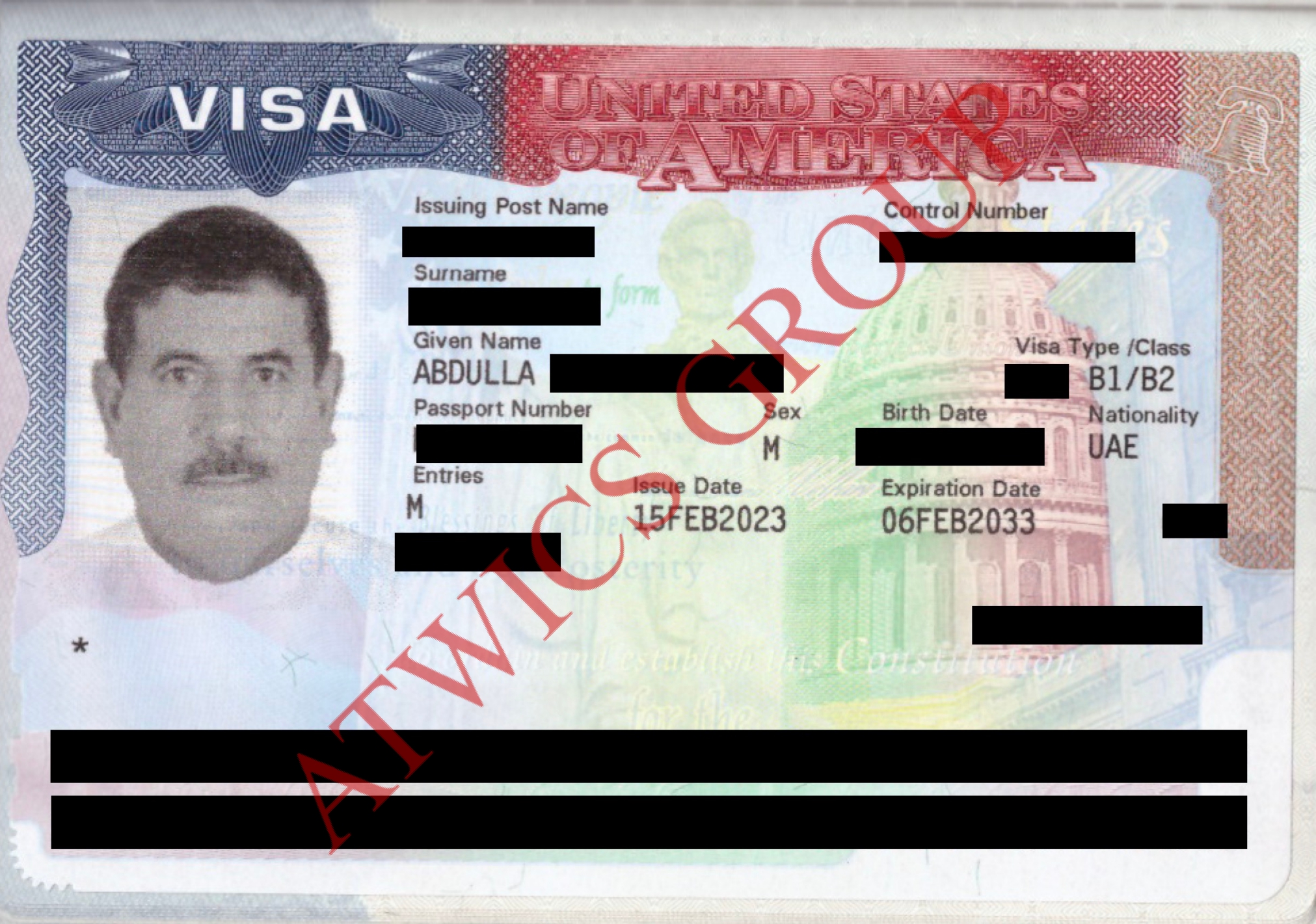 US B1 B2 Visa Abdulla